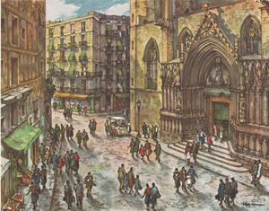 Plaza de Santa Maria del Mar en Barcelona